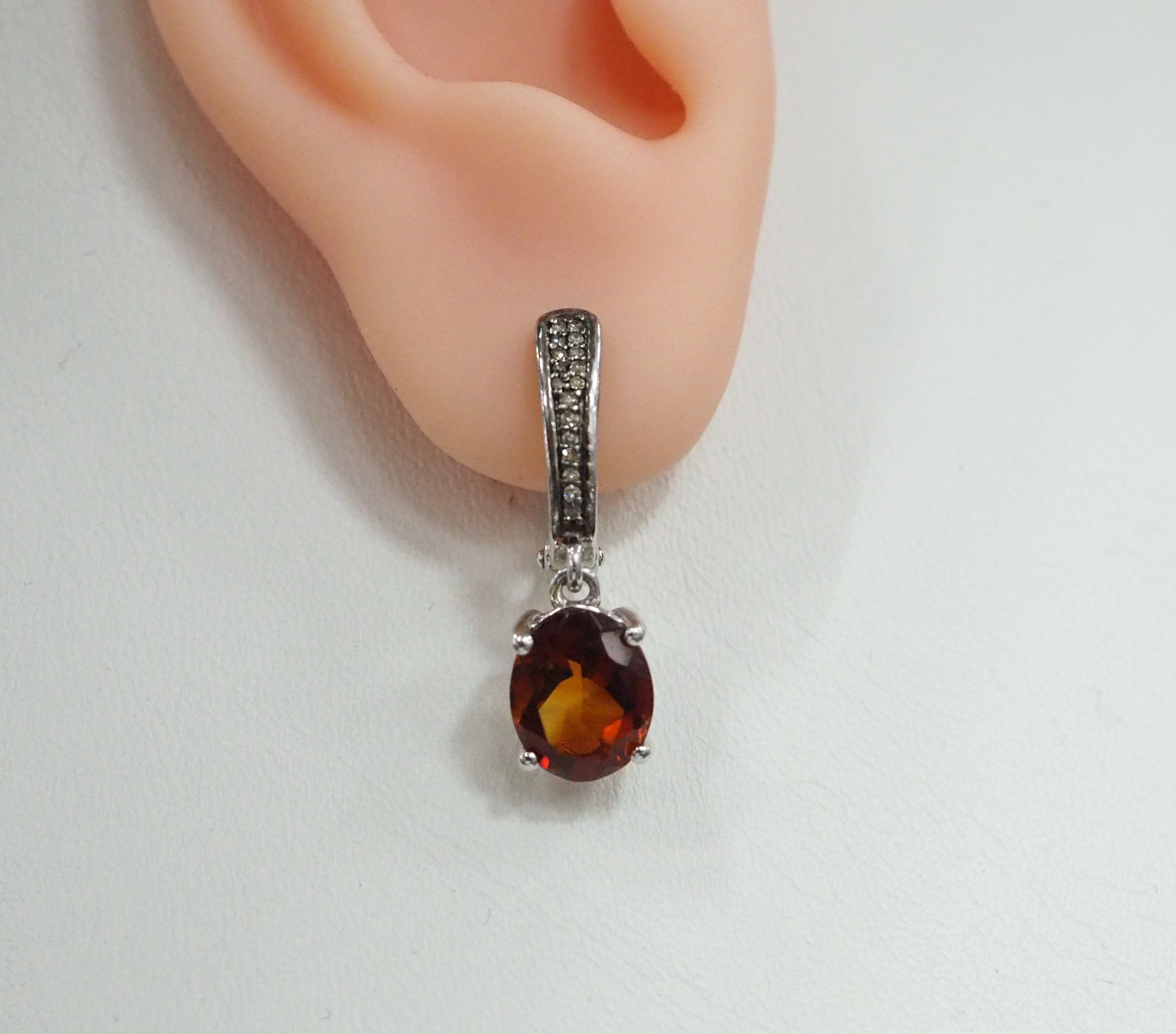 Серебряные серьги с цитринами Мадейра